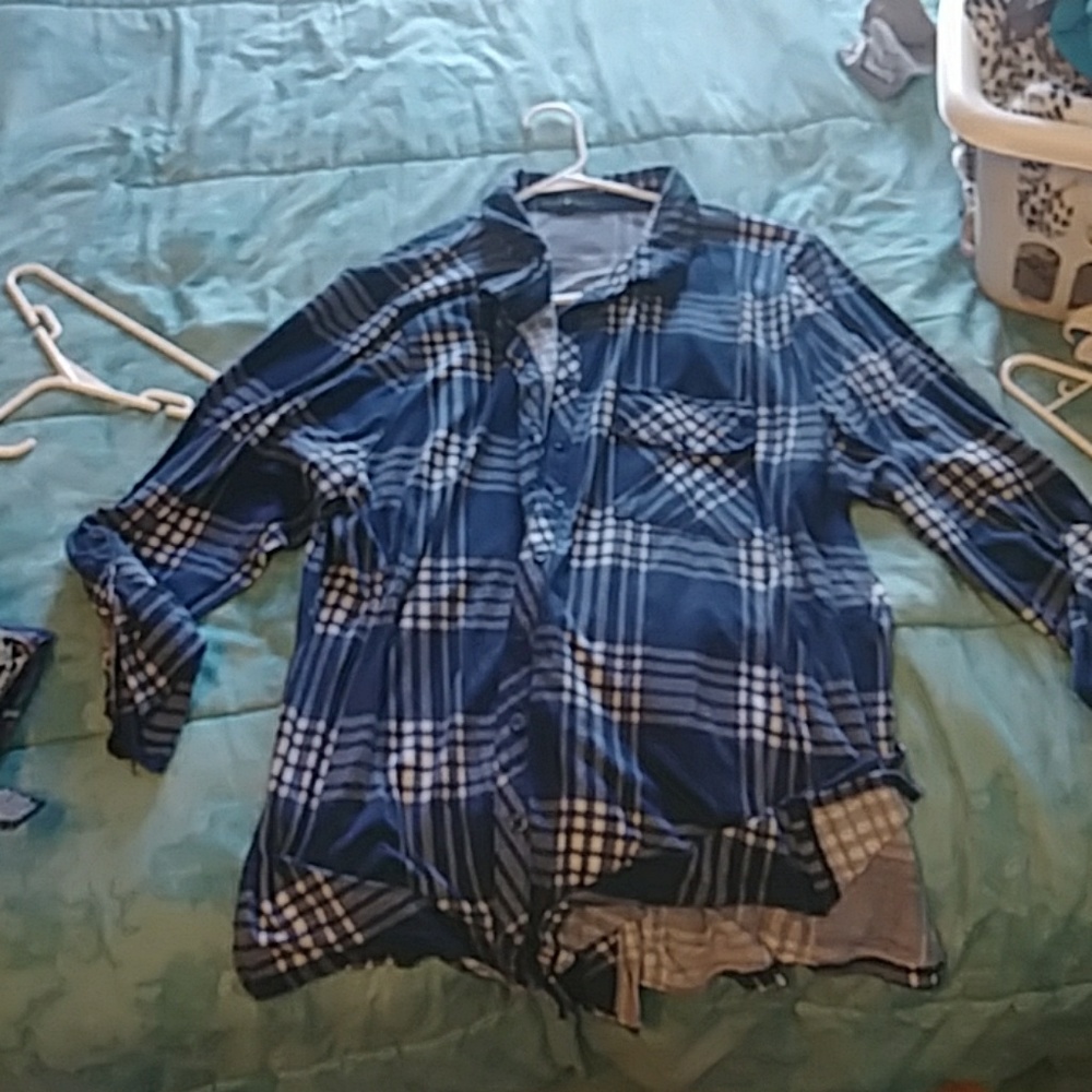 3/4 length sleeve flannel